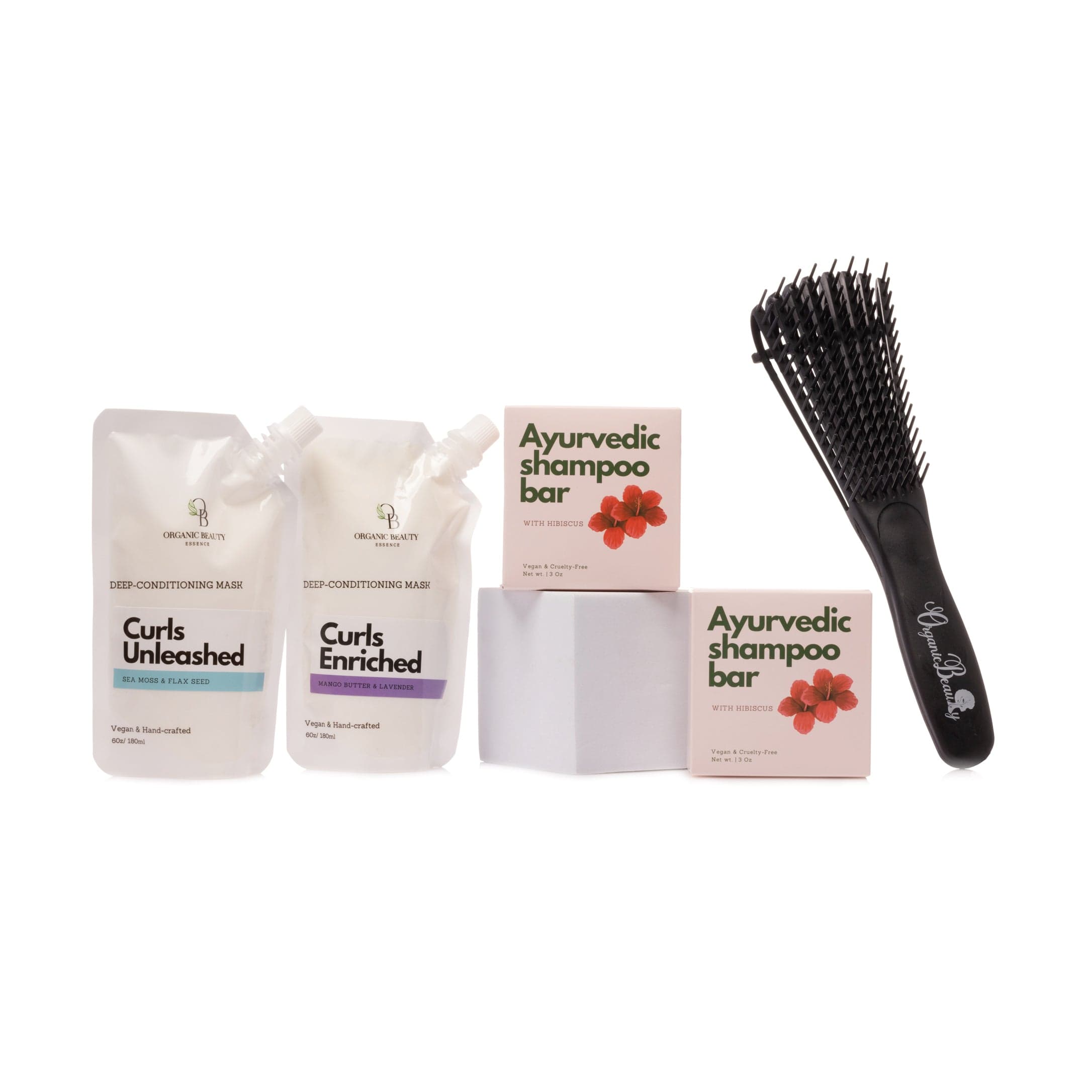 2 Ayurvedic Shampoo Bars and 2 Hair Treatment Masks